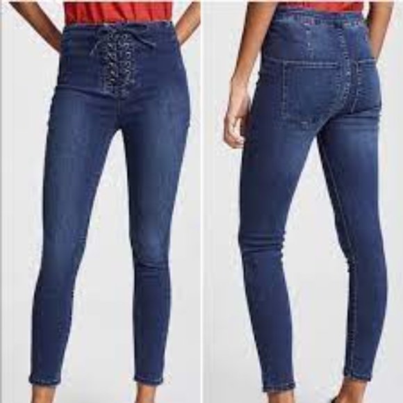 Free People Denim - Womens Free People Lace Up Skinny Jeans Size 30